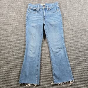 Madewell Jeans Women's 27 Blue Mid Rise Kick Out Raw Hem